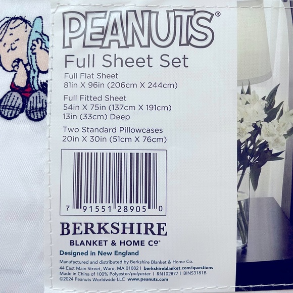Berkshire Peanuts Snoopy Napping 4PC Full Sheet Set - Picture 3 of 4